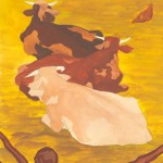 Ifjabb Fáy Aladár: Pihenő tehenek az udvaron, 1940 k